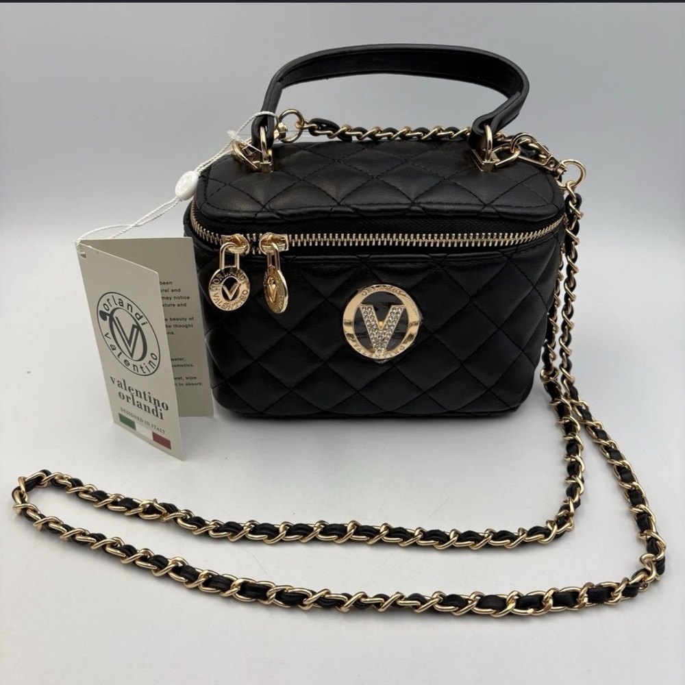 Valentino Orlandi Black Quilted
Women's Beauty Box Bag 7x3.5×4.5
MSRP $330 NWT - Picture 3 of 4